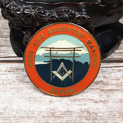 Masonic Car Emblem Japan Fujiyama Badge Mason Freemason Size 3'' Symbol Symbol • $8.99