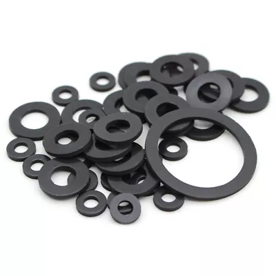 1/2/3mm Thick Black Rubber Flat Gaskets Round Washer Sealing Ring 4mm - 66mm OD • £2.10