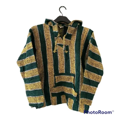 £12.99 • Buy Mexican Moroccan Baja Hoodie Festival Jumper Size Small Green And Gold