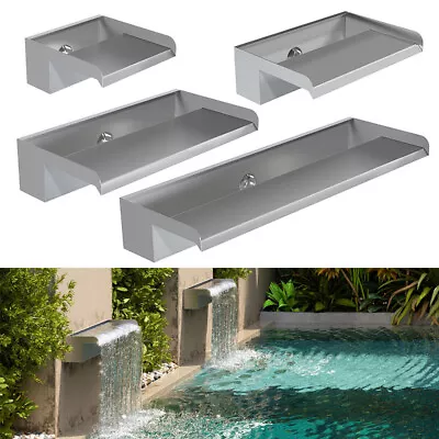 Stainless Steel Water Feature Waterfall Water Blade Pond Cascade Outdoor Garden • £43.95