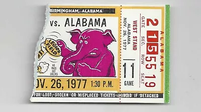 1977 Auburn Vs  Alabama College Football Ticket Stub Iron Bowl • $7.99