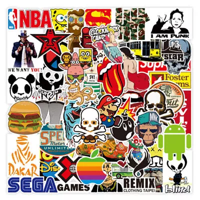 【OZmall】50/2000 Skateboard Laptop Car Random Stickers Logo Bomb Vinyl Decal ZZ • $2.99