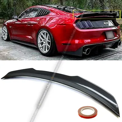 Fits 15-20 Ford Mustang S550 H Style Real Carbon Fiber Rear Trunk Spoiler Wing • $139.99