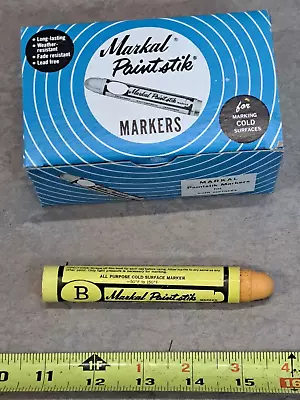 2 Box Of 12 Markal Paintstik Markers Yellow B  For Cold Surfaces Old Stock • $25