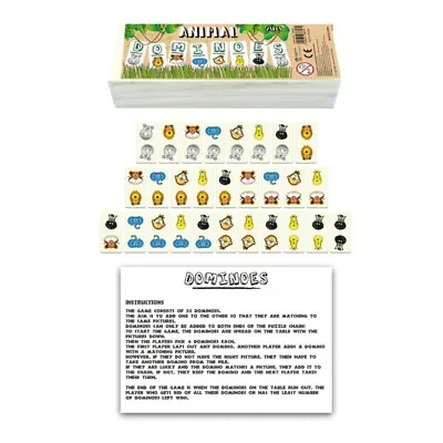 £8.49 • Buy Children's Animal 28 Pieces Dominoes In Wooden Box