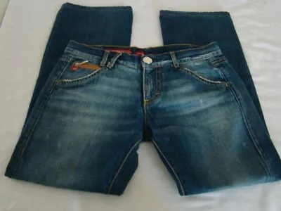 Miss Sixty Jeans Distresed Disign Flare Size 28 Cotton Blue Italy • $29