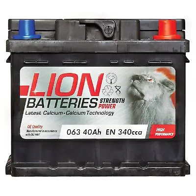 063 12V Car Battery 3 Year Guarantee 40AH 340CCA 0/1 B13 Spare - Lion 444770631 • £46.65