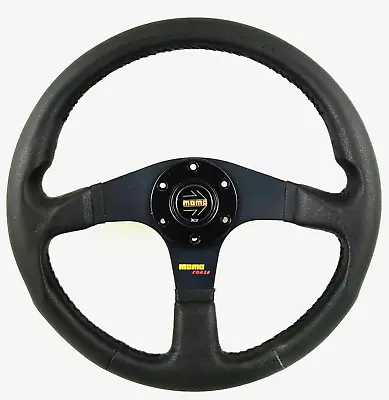 Genuine Momo Corse 350mm Leather Steering Wheel. Fits Lancia Delta Integrale. 7A • $342.74