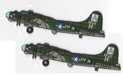 WWII US ARMY AIR FORCE AAF B-17 BOEING FLYING FORTRESS BOMBER 2-PC Iron-on SET • $12.99