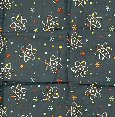 RPNC25e Atom Chemistry Physics Science Math Elements Nucleus Cotton Quilt Fabric • $4.97