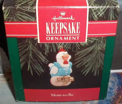 Mom To Be`1992`Mom's Sitting On Her Egg`Hallmark Christmas Ornament- Free -2 U.S • $7