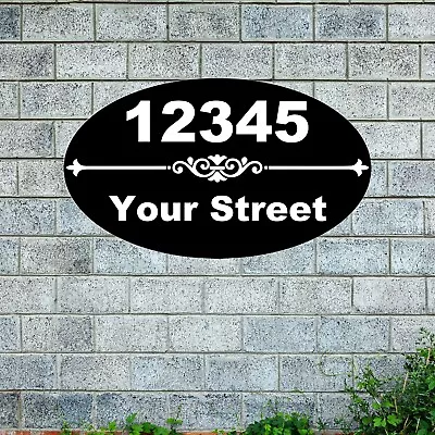 Personalized Home Address Sign Aluminum 12 X7  OVAL House Number Street • $14.45