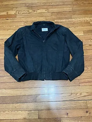 Vintage Andrew Marc Leather Moto Jacket Sz Small Black Distressed Full Zip Coat • $58.95