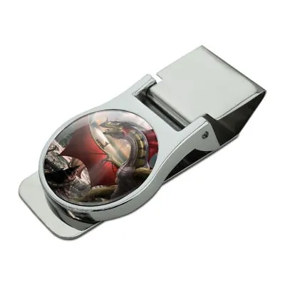 The Sentinel Dragon Viking Fantasy Satin Chrome Plated Metal Money Clip • $8.99