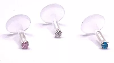 £4.19 • Buy Crystal Helix Tragus Bar Bioflex With Tiny 1.2 MM Push Fit Gem Blue Pink Clear