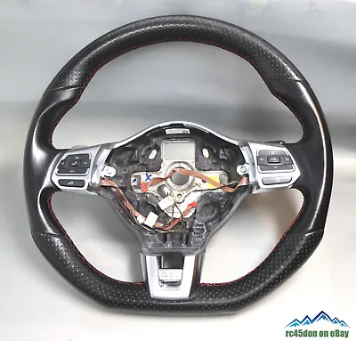 2010-2014 MK6 VW GTI Steering Wheel Red Stitching DSG Paddles Flat Bottom OEM VW • $295