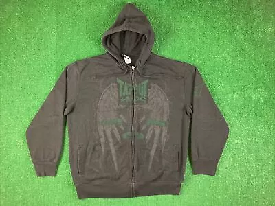 Vintage Y2K Tapout MPS Hoodie Sz XL Black/Green MMA Cyber Grunge Skater Zip Up • $64.99