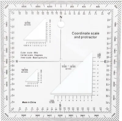 Coordinate Scale And Protractor Emergency Military Field Locator 5  • $14.99