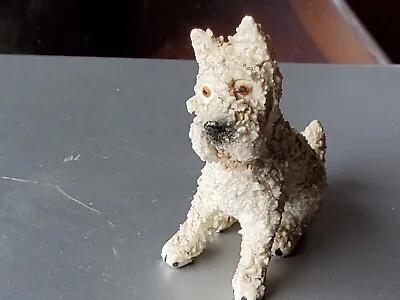 Vintage 'Textured' Miniature  Dog Figurine--Scottie?  Schnauzer?  2.5  Tall • $8