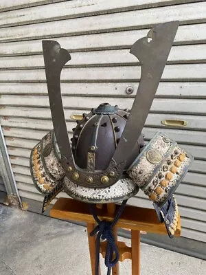 Armor Kabuto Antique Armor Suji-Kabuto Steel Ribbed Helmet Yoroi Samurai Japan • $545