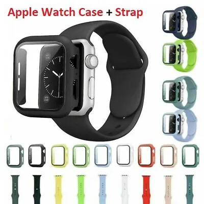 $10.99 • Buy Sport Band Silicone IWatch Strap +Case Cover For Apple Watch Series 8 7 6 5 4 3