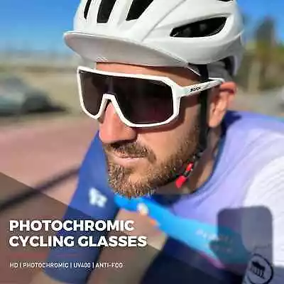 Photochromi Cycling Sunglasses Outdoor Road Mountain Bike Glasses Windproof • $12.07