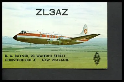 1 X QSL Card Radio New Zealand ZL3AZ 1981 National Airways Viscount 807 ≠ Q124 • $4.30