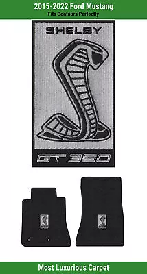 Lloyd Luxe Front Mats For '15-22 Mustang W/Silver Shelby Cobra Snake With GT 350 • $226.99