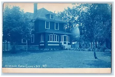 C1910's At Miner Farm House Chazy New York NY Cyanotype RPPC Photo Postcard • $24.97