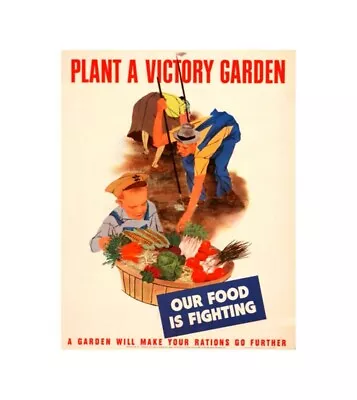 Accent Wall Ideas Plant A Victory Garden Patriotic Propaganda Poster • $16.88