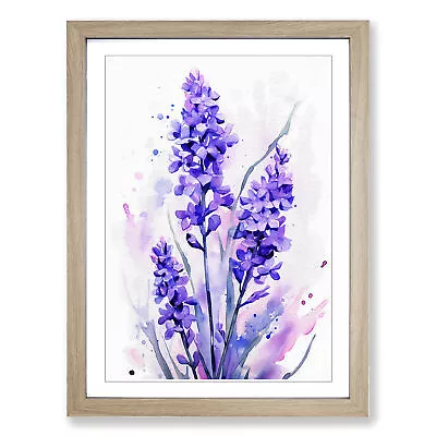 Lavender Flower Gestural No.4 Wall Art Print Framed Canvas Picture Poster Decor • £24.95