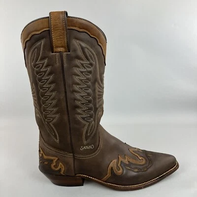 £139.97 • Buy Sancho 9165 Brown Leather Cowboy Western Festival Handmade Men's Boots EU43 UK9