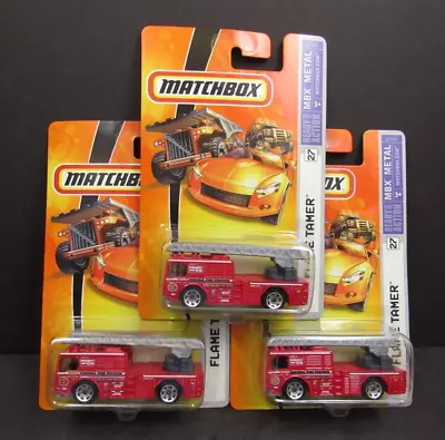 2006 Matchbox Flame Tamer Fire Truck #27 Red Body Central Fire Station Lot Of 3 • $17.59