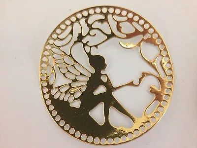 Cardmaking Embellishments Die Cut Fairy In A Circle Gold Mirror Card Qty 6 • £1.50
