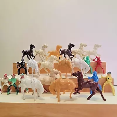 Vintage 1960's Lot Of 22 Ajax Cowboys Indians & Horses Figures • $12