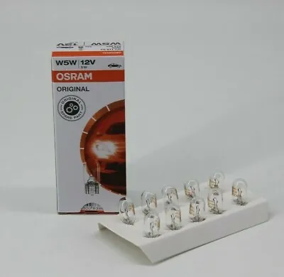 Osram 501 T10 W5W Capless Wedge Car Interior Indicator Side Light Bulbs Lamps 5W • $19.61