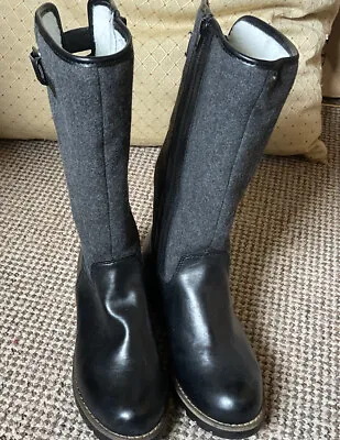 £10.50 • Buy Pavers Ladies Black/grey Mid Calf Leather Boot Size 3