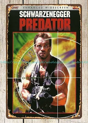 Vintage Construction Signs Predator Movie Amold Schwarzenegger Metal Tin Sign • $18.98