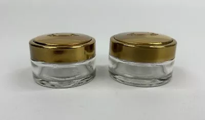 2 Vintage Art Deco Glass Vanity Powder / Cream Jars With Lids • $14.99