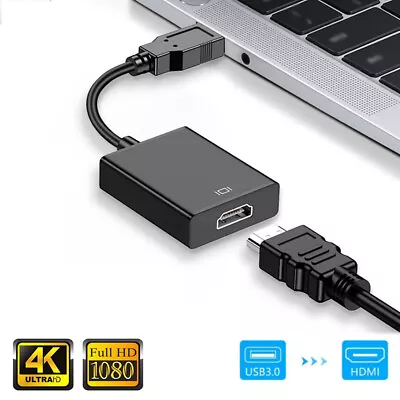 £10.93 • Buy USB 3.0 2.0 To HDMI Audio Video Adaptor Converter Cable For PC Laptop HDTV 1080P
