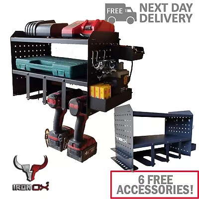 Drill Storage Cordless Drill Rack With Shelf Wall Mounted Garage Drill Holder • £39.99