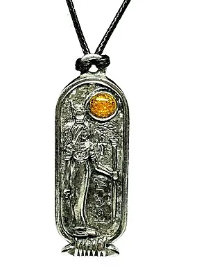 Hathor Egyptian Pendant Sky Goddess Love Music May June Cartouche Cord Necklace • £6.40