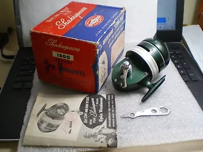 Shakespiare~ Spin Wondereel~1800~made In Usa~vintage Reel With Box~manual~tool • $13.50