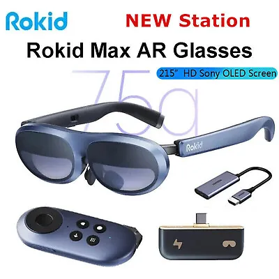 Rokid Max AR 3D Smart Glasses Micro OLED 215”Max Screen 50° FoV Viewing VR Glass • $481.99