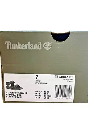 Timberland Sandals Men Size 7 M/M-Governer's Island Strap-Black Nubuck • $49.95