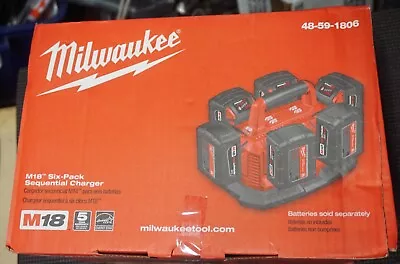 Milwaukee 48-59-1806 M18 18-Volt Lithium-Ion 6-Port Sequential Battery Charger!! • $103.24