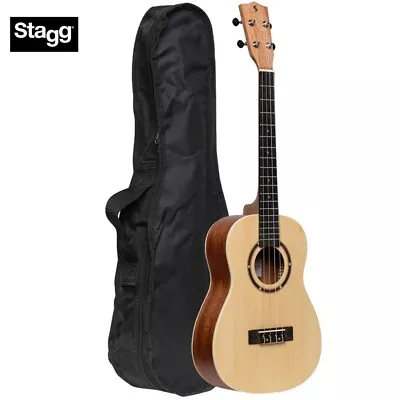 Stagg UB-30 SPRUCE Top Traditional Baritone Natural Ukulele With Gig Bag • $132.99