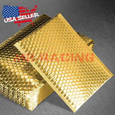 ANY SIZE Metallic Gold Poly Bubble Padded Mailers Shipping Envelopes Bag Kraft • $11.99