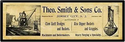 1901 T. Smith Clam Shell Dredges Metal Sign 12  X 36  USA STEEL XL Size - 4 Lbs • $88.88