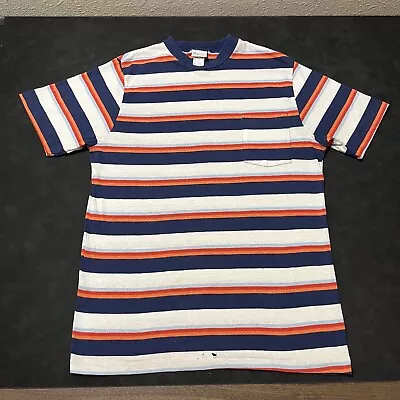 Vintage 70s California Surf Style Striped T Shirt Orange Red Blue XL 60s K Mart • $75